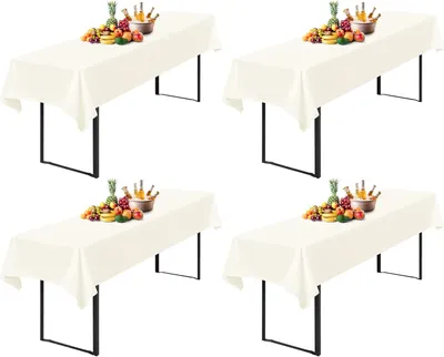 Produktbild von 4 Stück Tischdecken für Bierzeltgarnituren 100 x 250 cm in Elfenbein