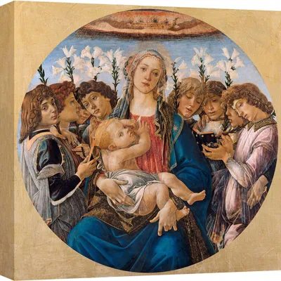 Zdjęcie produktu dla Obrazy na płótnie - Sandro Botticelli, Madonna z dzieciątkiem i śpiewającymi aniołami (Madonna Raczyńska), 1477 - 50 x 50 cm