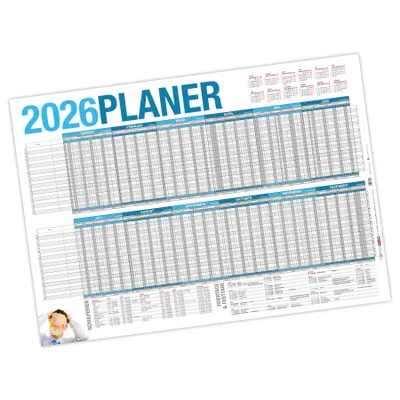 Produktbild von ITENGA Urlaubsplaner 2026 Wandkalender DIN A1 (84,1 x 59,4 cm) abwischbar