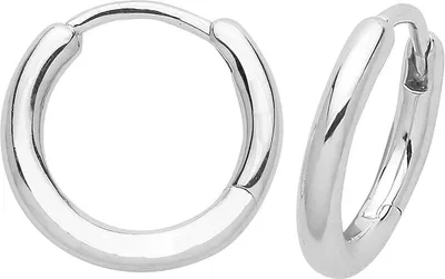 Produktbild von Klassische 925 Sterling Silber (Rhodiniert) Damen - Paar Creolen - 10mm; TRS32920