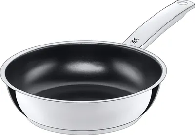 A close-up studio shot of a frying pan.
