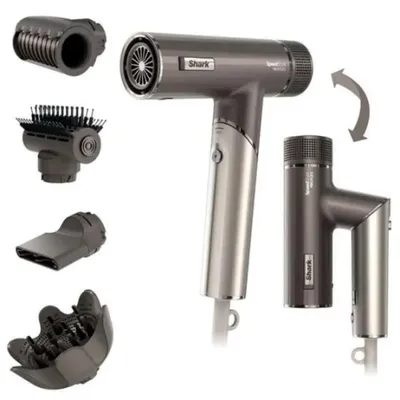 Produktbild von Shark Haartrockner SpeedStyle Pro Flex 4-in-1 HD542EU 1700 W, ionisch, mit klappbarem Griff, grau
