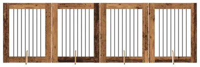 Produktbild von vidaXL Hundetor mit Ständern 4 pcs Altholz 80 x 100 cm Holzwerkstoff