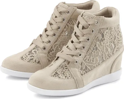 Produktbild von LASCANA Sneaker Freizeitschuh, Keilstiefelette, Stiefelette, beige Größe 37