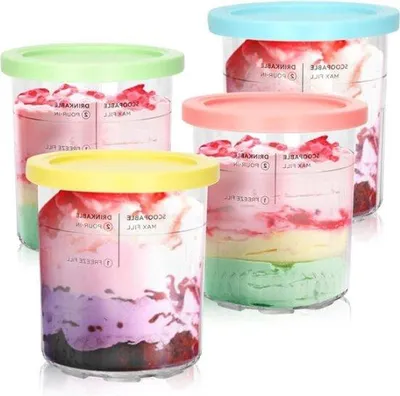 Produktbild von Famanu Behälter für die Ninja Creami Deluxe - 4-teilig, BPA-frei, temperaturbeständig