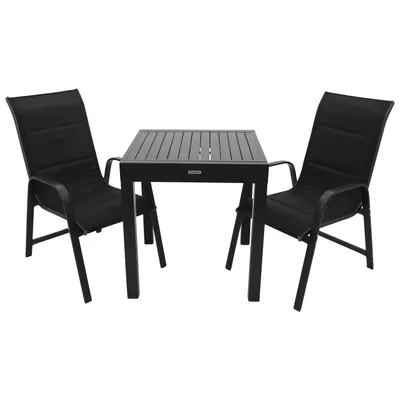 Produktbild von DEGAMO Gartengarnitur ALCUDIA 3-teilig, Alu anthrazit + Kunstgewebe schwarz
