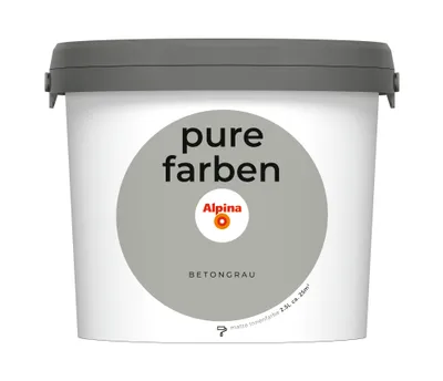 Produktbild von Alpina pure farben Wandfarbe betongrau 2,5 L