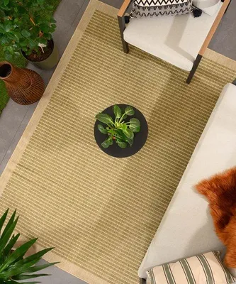 Obrázok produktu pre Uniqoos® Vonkajší koberec na balkón, vzor al, zelený, 80x250 cm – 100% polypropylén, odolný voči poveternostným vplyvom a ľahko udržiavateľný