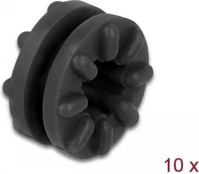 Image de DELOCK Passe-fil anti-vibrations noir 10 pièces