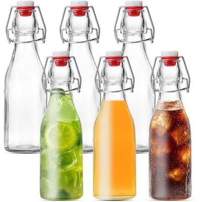 Productafbeelding van Set van 6 Glazen Flessen met Bevestigingssluiting van 250 ml
