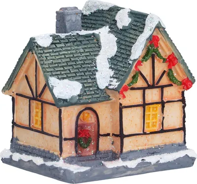 Produktbild von Weihnachten Haus Dorf LED Lichter dekorieren batteriebetriebene Harz Haus Dekoration für Weihnachten Geschenke