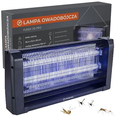 Zdjęcie produktu dla REVENTO® Lampa Owadobójcza Uv - Na Owady Komary Ćmy Mole Duża Skuteczna 30W