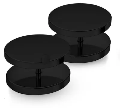 Produktbild von Ohrstecker mit Schraubverschluss Edelstahl 316L Schwarz 4–16mm Fake Plug Tunnel - 16 mm
