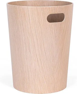 Immagine prodotto di Contenitore per rifiuti Famanu, design moderno, aspetto legno, colore bianco rovere