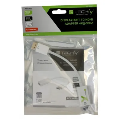 Immagine prodotto di Techly IADAP-DP-HDMI2F60 Techly Adapter - DisplayPort 1.2 Stecker 4K 60Hz auf HDMI 15