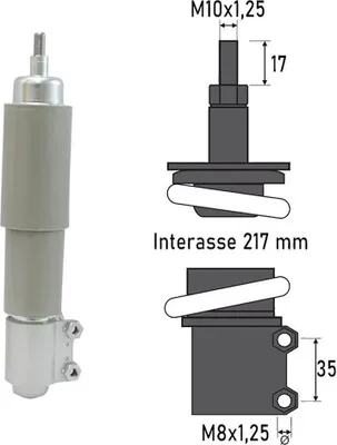 Obrázok produktu pre Bcr Piaggio Vespa Pk 50cc/pk Xl 125 Cc Predné tlmiče strieborné strieborné jedna veľkosť