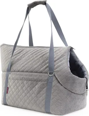 Hundetasche Tragetasche Transporttasche für Hunde Katzen Transportbox Tasche Neu Velvet Grau L