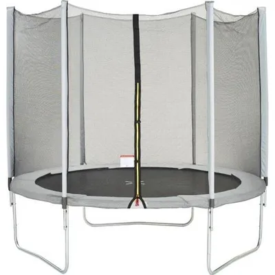 Produktbild von Trampolin, Ø 250 cm, Grau, KANGUI Maxi Eco, Mit Sicherheitsnetz, Reißverschluss & Clips