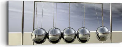 Produktbild von Bild auf Leinwand - Leinwandbild - Chrom Kugeln Wissenschaft - 90x30cm - Wand Bild - Wanddeko - Leinwanddruck - Bilder - Kunstdruck - Wanddekoration - Leinwand bilder - Wandkunst - AB90x30-0252