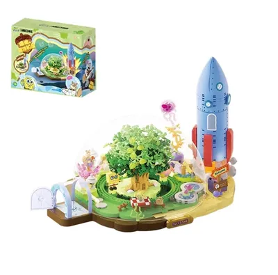 Produktbild von AREA-X AB0088 Sandy’s Treedome – Spongebob Klemmbaustein Set mit Minifiguren | Unterwasser Baumhaus Modell | kompatibel mit anderen Klemmbausteinen