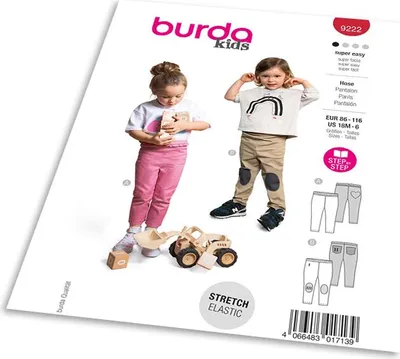 Obrázok produktu pre Strih Burda 9222 - Detské elastické nohavice
