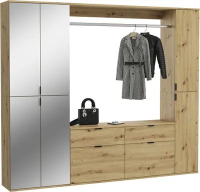 Produktbild von Garderobenset Projekt X IV - Artisan Eiche / Spiegelglas