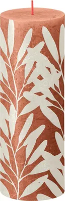 Produktbild von Rustikale bedruckte Kerze, Blockkerze 190/68 Rostiger rosa Salbei