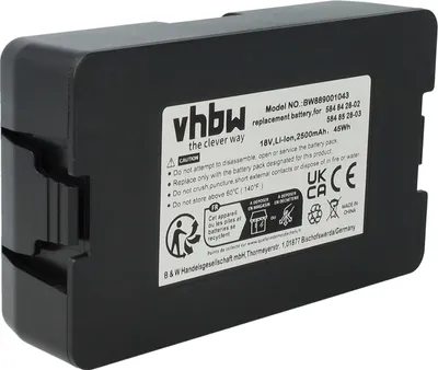Produktbild von vhbw Akku kompatibel mit Husqvarna Automower 310 Mark II, 310, 315 Mark II, 305 (2020), 315, 115 H, 315X, 305, 115H Rasenroboter (2500mAh 18V Li-Ion)