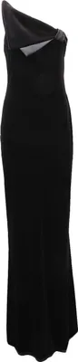 Produktbild von 7544AF abito monospalla lungo donna EMPORIO ARMANI black velvet dress women