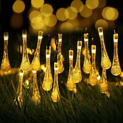 Produktbild von ALSTER HERZ® Solar Lichterkette Wassertropfen Form, 5m, H0113 warmweiß
