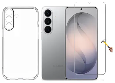 Produktbild von 2in1 für Samsung Galaxy S26 Panzerglas mit Silikon Hülle Schutzglas Schutzfolie Schutzhülle TPU Case transparent Cover Glasfolie 9H Gl
