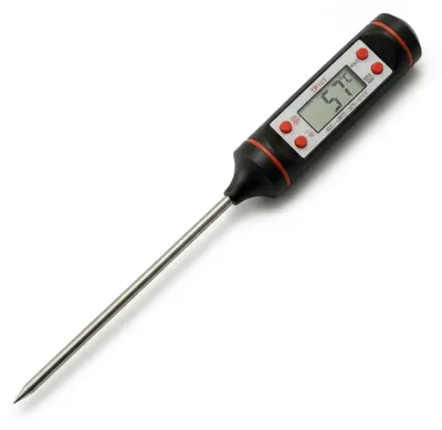 Digitales LCD-Kochthermometer, -50 bis +300 °C, schwarz
