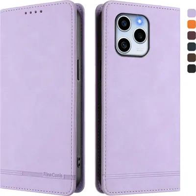 Image de Etui pour Honor 60 SE, étui rétro en cuirPolyuréthaneavec support et fentes pour cartes Violet