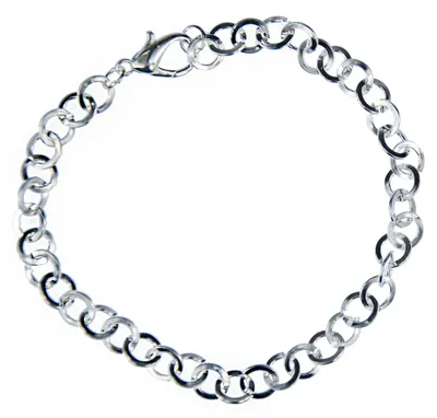 Produktbild von Basisarmband Charm Armband Miniblings rund flach versilbert Sammelarmband Bettelarmband