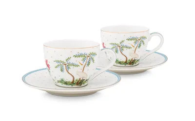 Produktbild von PIP STUDIO Jolie Dots Gold Espressotasse & Untertasse Set2