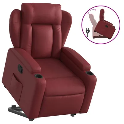 Obrázok produktu pre vidaXL Relaxačné kreslo s opierkou na stúpanie Vínová červená Imitácia kože