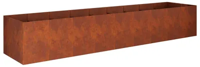 Obrázek produktu pro vidaXL Venkovní květináč, vzhled rezavého kovu, rozměry 360 x 80 x 60 cm, vyroben z odolné oceli