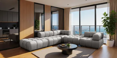 Produktbild von Kaiser Möbel Ecksofa Corner modular, Veloursstoff Bluvel, Grau, Links, Bolla