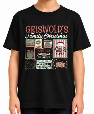 Obrázok produktu pre Griswoldovci: Vianoce – Vianočný sveter s vianočným motívom (ako ten, ktorý nosí Clark), kultový film, detské tričko, čierna farba, veľkosť 128