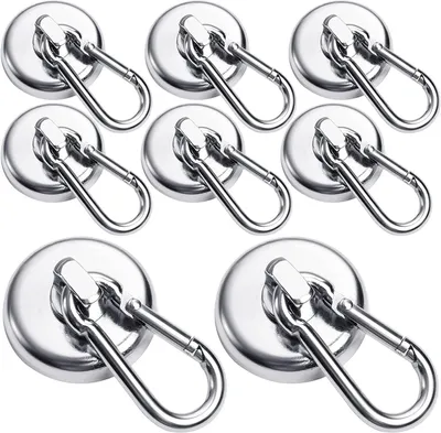 Obrázok produktu pre Magnetické háčiky, extra silné, nosnosť 50 kg, sada 8 kusov, vhodné na zavesenie ťažkých predmetov