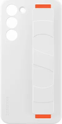 Image de Coque pour Samsung Galaxy S23+ 5G Silicone Grip avec Lanière Fonction Stand Blanche Samsung