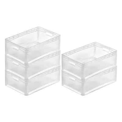 Produktbild von SparSet 5x Transparenter Eurobehälter LightLine mit offenem Griff | HxBxT 22x40x60cm | 46 Liter | Eurobox, Transportbox, Transportbehälter, Stapelbehälter