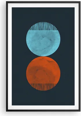Produktbild von Gerahmtes Poster - Schwarzer Rahmen - Abstraktion Blau Rot - 61x91,5 cm - Wand Bild - Wanddeko - Wandbilder - Kunstposter - Wandposter - Bilderrahmen - Bilder - Kunstdruck - P2BPA61x91-4720