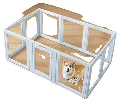 Image de VEVOR Caisse de mise bas pour chiots, 1930 x 1245 x 765 mm, parc pour chiots avec fenêtres transparentes et serrure, cadre bleu en PE, parc pour chiens, caisse de mise bas pour chiens, parc pour animaux pour grands chiens