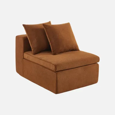 Produktbild von sweeek - Modularer Sessel mit Chenille-Bezug 1-Sitzer - Terrakotta