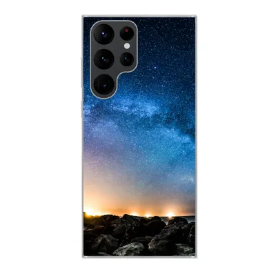 Produktbild von MuchoWow® Handyhülle Schutzhülle Hülle für Samsung Galaxy S22 Ultra Galaxie - Universum - Sonne - Jungen - Mädchen - Kinder Silikon Softcase Handy Hülle - Abbildung