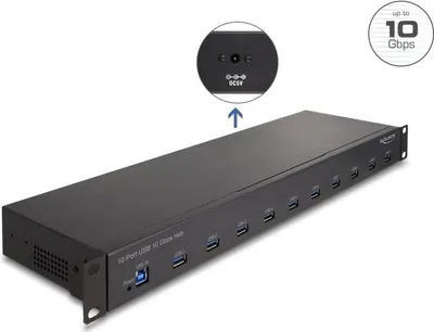 Obrázok produktu pre DeLOCK 64240, USB 3.2 Gen 2(3.1 Gen 2) Type-B, USB 3.2 Gen 2 (3.1 Gen 2) Type-A, 10000 Mbit/s, Čierna, AC, 100 - 240 V
