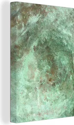 Produktbild von OneMillionCanvasses® - Leinwandbilder - 90x140 cm, Kupferfarbener Hintergrund mit Patina, Wandbilder Kunstdruck Wanddekoration - Wandschmucke - Schlafzimmer