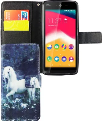 Produktbild von Handyhülle Tasche für Handy Wiko Rainbow Jam Einhorn Weiß