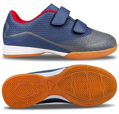 Produktbild von Jungen Klettverschluss Hallenschuhe Sportschuhe Fußballschuhe in Dunkelblau Geraci Gr.36